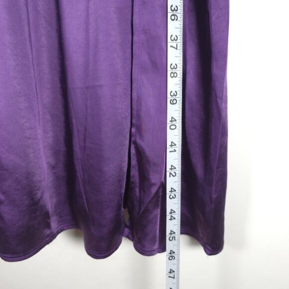 NWT Lulus Chic Combo Purple Color Block Satin Twist-Front Midi Dress D2936 Sz XS - Picture 10 of 14